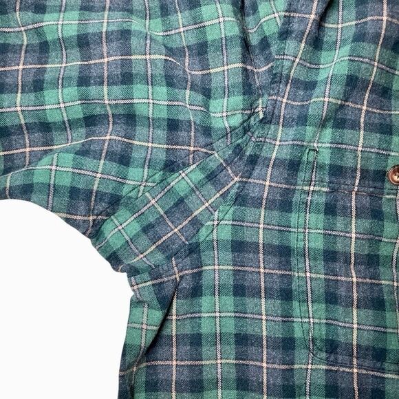 Duluth Trading Company Free Swingin’ Plaid Flannel in Green/Grey Men’s 3XLT - Picture 3 of 6